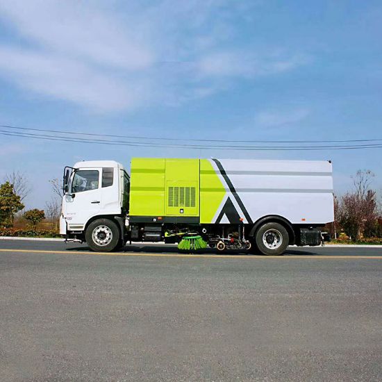 Picture of Dongfeng Tianjin 18 ton road washing sweeper road washing suction operation dust reduction and cooling