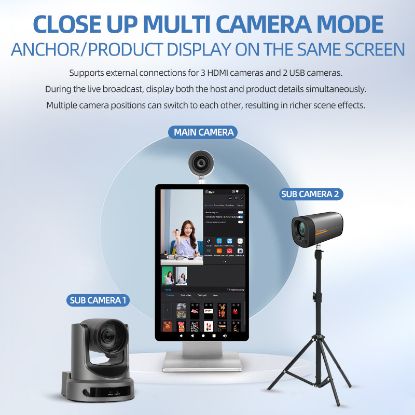 Picture of TikTok (Overseas Version) Smart Live - streaming All - in - one Machine, 15 - inch Live - streaming Complete Set of Equipment with Virtual Green Screen Chroma Keying