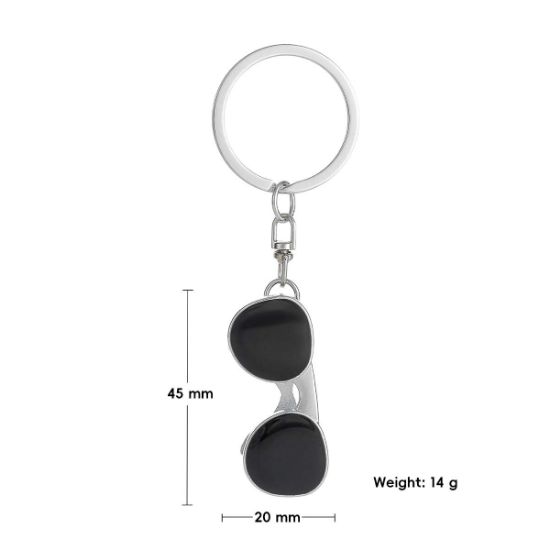 Picture of New Metal Glasses Keychain Creative Black Sunglasses Car Keychain Bag Accessories Pendant Small Gift