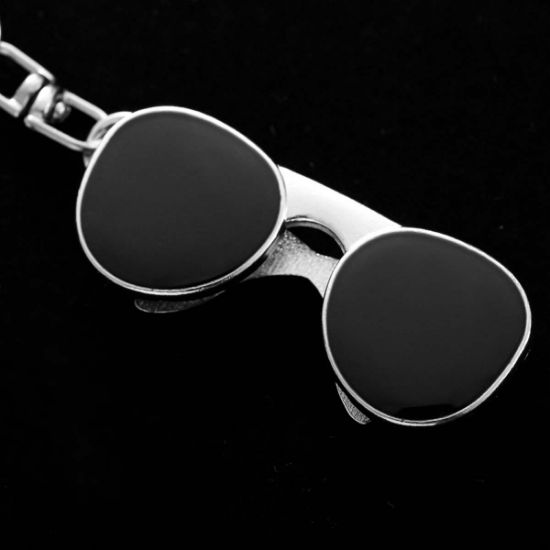 Picture of New Metal Glasses Keychain Creative Black Sunglasses Car Keychain Bag Accessories Pendant Small Gift