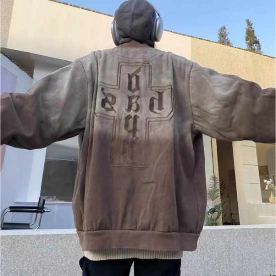 Picture of American retro washed old gradient denim high street men's fashion jacket spring new couple versatile jacket men