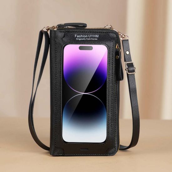 Picture of New touch screen mobile phone bag women's crossbody anti-theft multifunctional shoulder bag versatile transparent mini wallet mobile phone bag