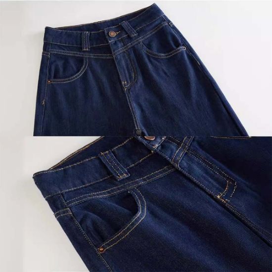 Picture of Korean summer thin denim blue new straight high waist 89% jeans