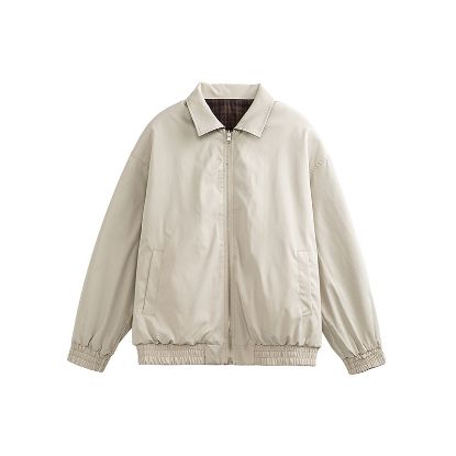 Picture of QUELLASTRADA SPRING REVERSIBLE CHECKED LAPEL JACKET AMERICAN RETRO VERSATILE CARGO JACKET FOR MEN AND WOMEN