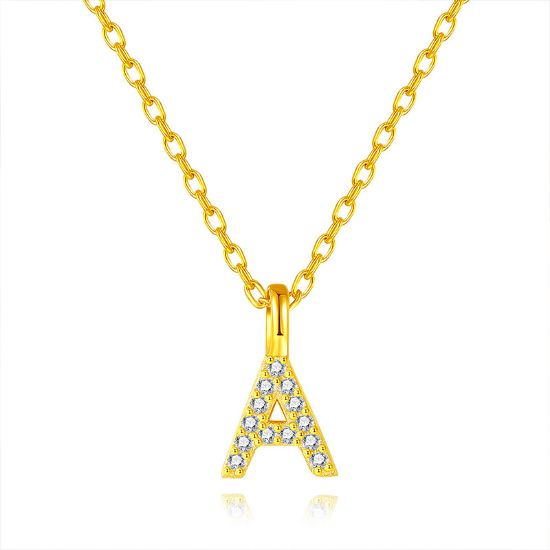 Picture of Full diamond 26 letter pendant necklace S925 sterling silver your name fresh niche versatile