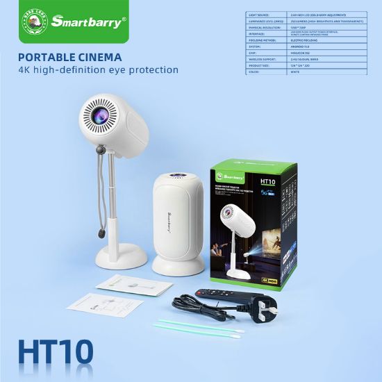 Picture of Cross-border new HT10 hidden bracket Android wireless projection home bedroom gimbal projector HD smart