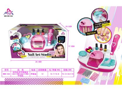 Picture of Hair Dryer & Nail Art Brush Set Pretend Play Toy (AA*2 pieces + AAA*2 pieces) not including batteries