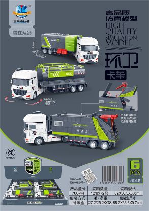 Picture of High-quality simulation model sanitation truck series, 6 pieces