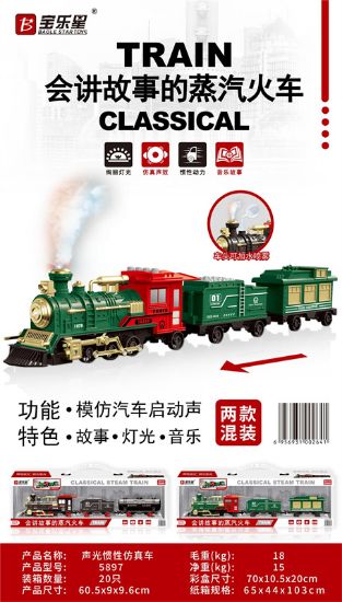 Picture of Sound and Light Inertia Steam Train with 3 Cars